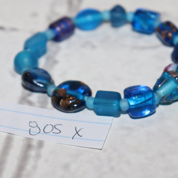 🌊💠 Blue Glass Beaded Bracelet · 7" · Ocean Whisper ✨ - Picture 2 of 5